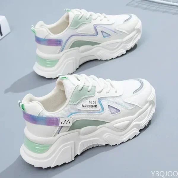 2023 Sneakers Women Platform Flat Shoes Woman Shoes Green Casual Trainers Ladies Chunky Sneakers Women Shoes - Image 3