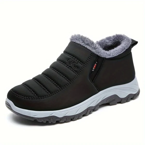 Women's Fleece Lined Snow Boots, Winter Warm Waterproof Slip On Ankle Boots, Thermal Outdoor Short Boots - Image 3