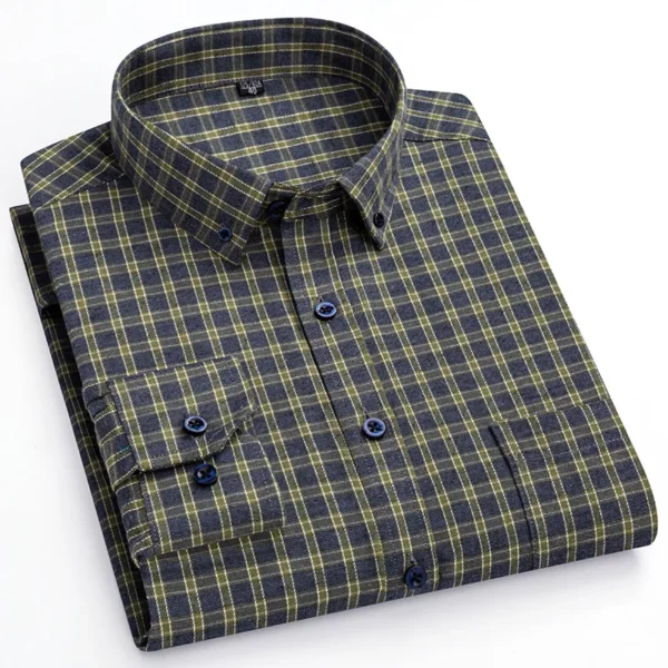 New Men's Plaid Shirts Long Sleeve Pure Cotton Regular Fit Soft Comfortable Casual Flannel Shirt Male Clothing Oversized 7XL 6XL - Image 2
