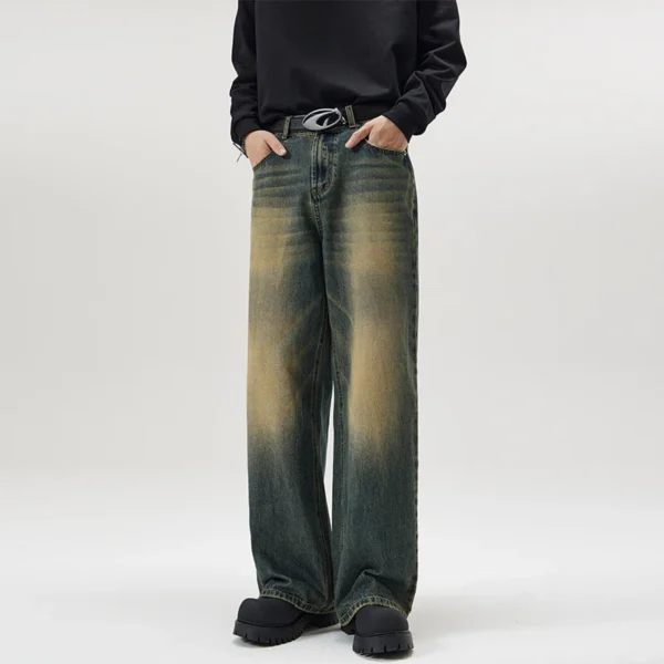 Men's Retro Jeans Korean High Street Hip-hop Loose Straight Leg Wide Leg Pants Y2k Fashion Baggy Pants Street Clothing 4 Colors - Image 3