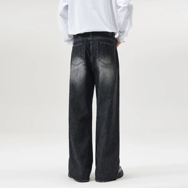 Men's Retro Jeans Korean High Street Hip-hop Loose Straight Leg Wide Leg Pants Y2k Fashion Baggy Pants Street Clothing 4 Colors - Image 2