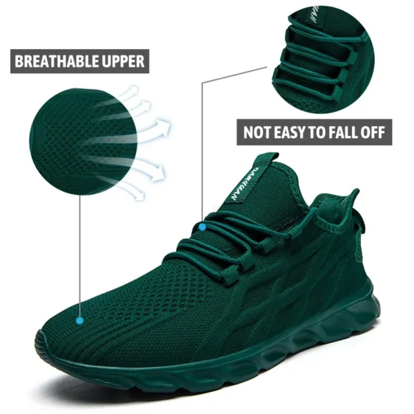 Mesh Breathable Sneakers Comfortable Casul Flats Shoes Lace-up and Anti-slip Outdoor Walking Footwear Shoe Tenis Zapatos Hombre - Image 2