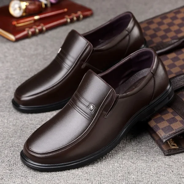 Handmade Genuine Leather Shoes Men Loafers Business Casual Shoes Classic Soft Leather Hombre Breathable Flat Shoes - Image 4