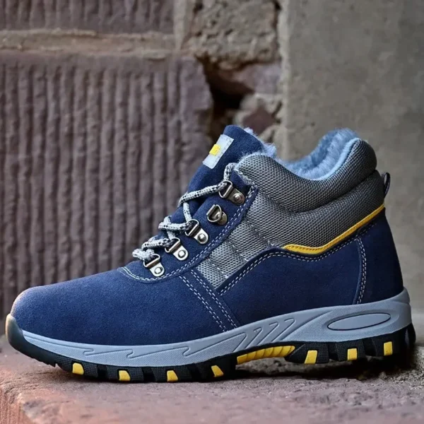 Men Steel Toe Winter Boots Puncture Proof Safety Shoes Warm Plush Work Boots Durable Protective Footwear for Cold Weather Work - Image 6
