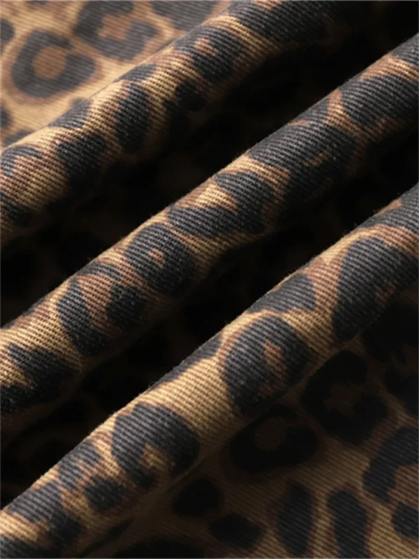 Leopard Print Jeans for Women High Waisted Y2k Retro Fashion Streetwear Denim Pants Hip Hop Straight Wide Leg Baggy Jeans - Image 6