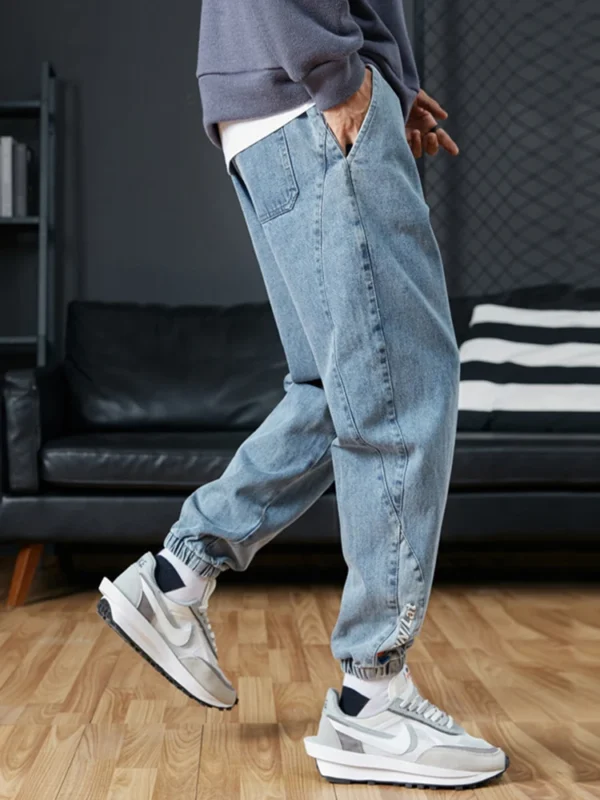 Big Size Men's Jogger Jeans 6XL 7XL 8XL Streetwear Black Blue Casual Denim Cargo Pants Stretch Cotton Taper Jeans Baggy Trousers - Image 2