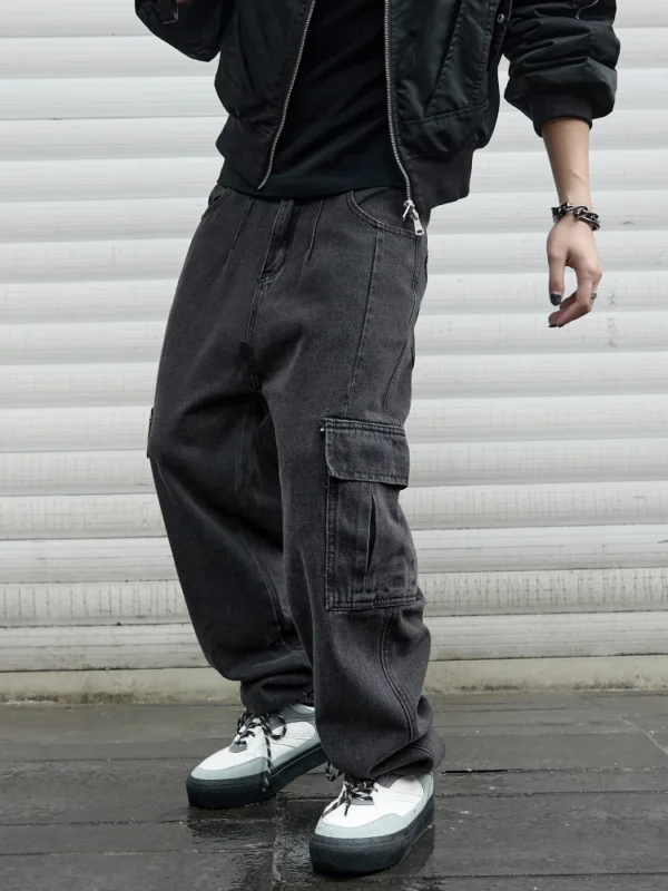 Y2k New Baggy Jeans Male Hip Hop Harajuku Trousers Wide Leg Denim Pants Men's Jeans Streetwear Korean Oversize Cargo Pants - Image 2