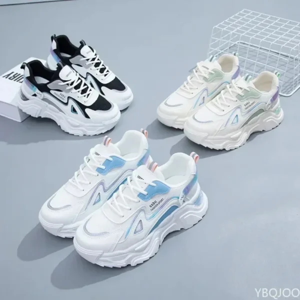 2023 Sneakers Women Platform Flat Shoes Woman Shoes Green Casual Trainers Ladies Chunky Sneakers Women Shoes - Image 4