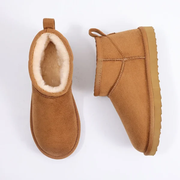 Luxury Winter Short Plush Snow Boots Cotton Shoes New Anti-suede Women Boots Casual Flat Nonslip Cotton Boots Mini Fur Boots - Image 5