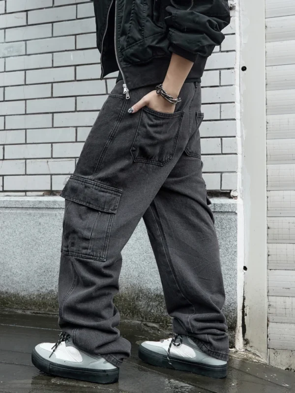 Y2k New Baggy Jeans Male Hip Hop Harajuku Trousers Wide Leg Denim Pants Men's Jeans Streetwear Korean Oversize Cargo Pants - Image 5