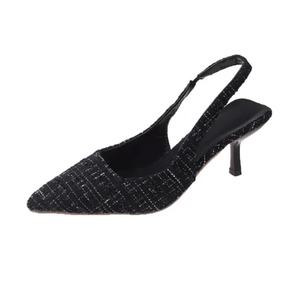 Sea Salt Blue Pointed High Heel Sandals for Women Back Hollow Half Headed Single Shoes Fashion Versatile Casual Shoes - Image 5