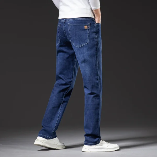 Classic Loose Straight Men's Jeans 2024 Autumn New Business Casual Stretch Cotton Denim Pants Plus Size Trousers 42 44 46 - Image 3