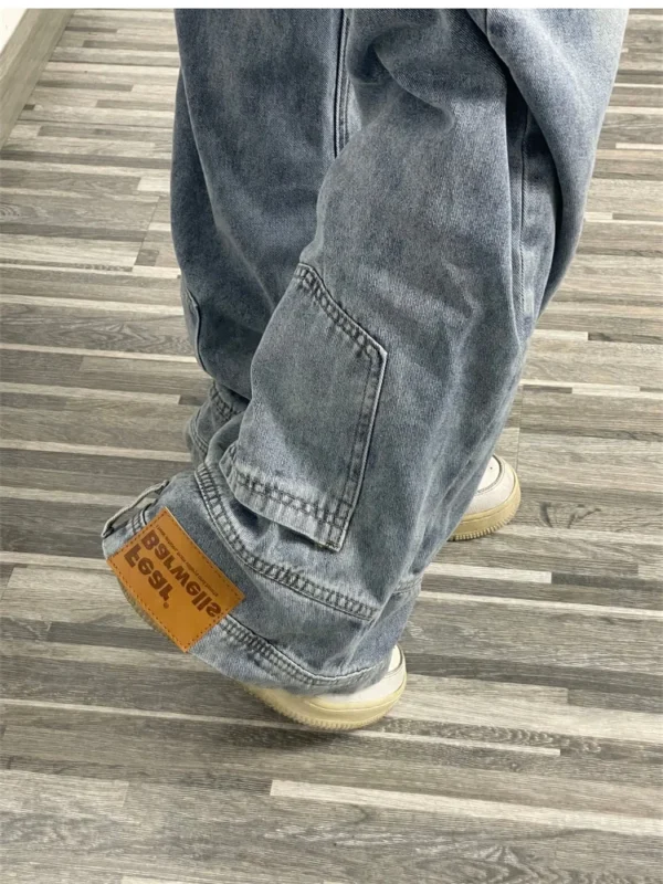 Ins Fashion American Retro Baggy High Waisted Jeans Woman High Street Denim Pants Reversible Trousers Streetwear Loose Jeans - Image 5