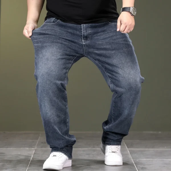 Elastic Loose Plus Size Denim Men Long Jeans Fashionable Oversized Business Casual Big New Arrivals High Quality All Seasons - Image 4