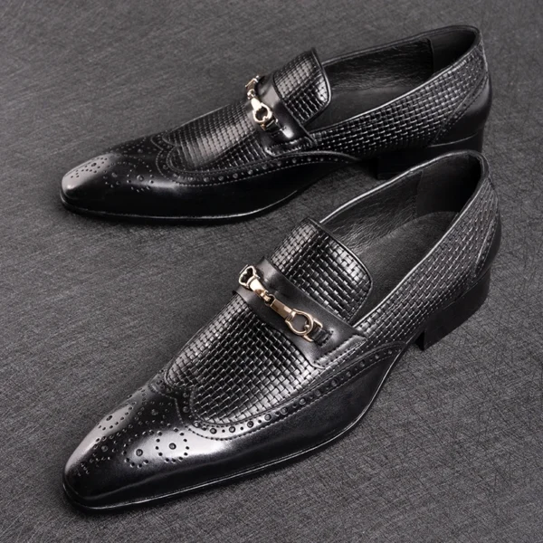 Fashion Business Casual Genuine Leather Shoes Handmade Party Wedding Wear Men Office Dress Shoe Big Size 39-50 Black Loafers - Image 5