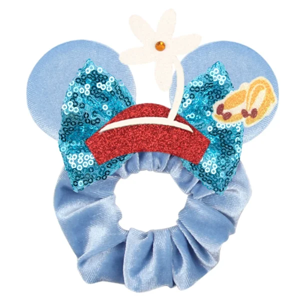 Disney Mouse Ears Velvet Scrunchies Hairband Women Elastic Ponytail Holder Girls Sequin Bow 2023 Kids Party DIY Hair Accessories - Image 2