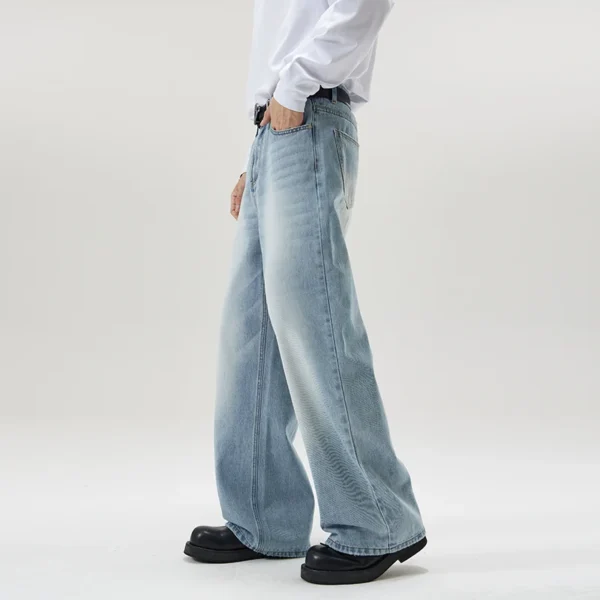 Men's Retro Jeans Korean High Street Hip-hop Loose Straight Leg Wide Leg Pants Y2k Fashion Baggy Pants Street Clothing 4 Colors - Image 6