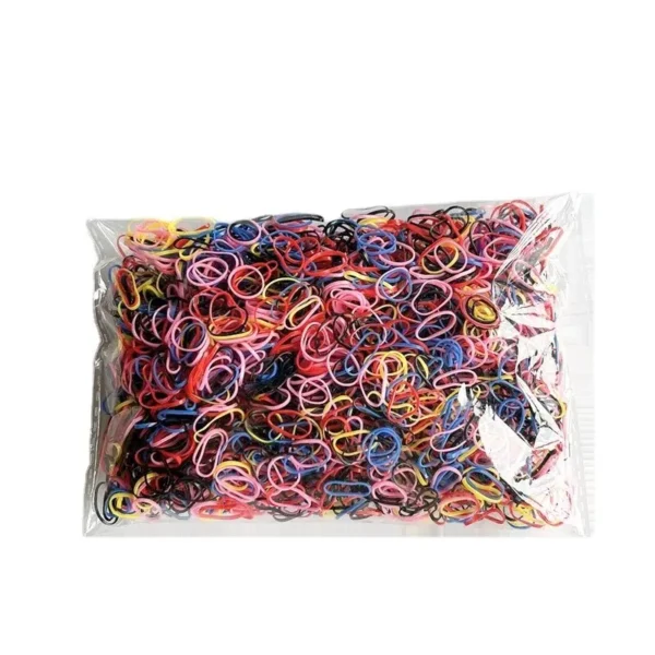 1500PCS Girls Colourful Disposable Rubber Band Hair Ties Headband Children Ponytail Holder Bands Kids Hair Accessories - Image 2