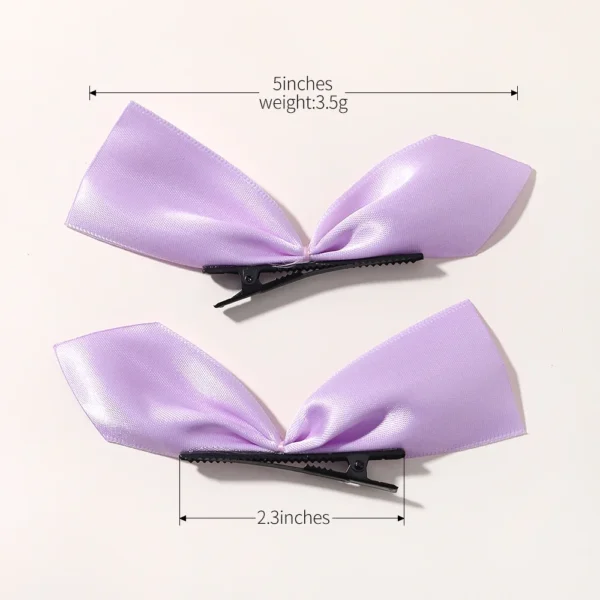 2pcs Black White Ribbon Hair Bows Clips Vintage Bowknot Side Hairpin Cute Girls Barrettes Headdress Hair Accessories for Women - Image 6