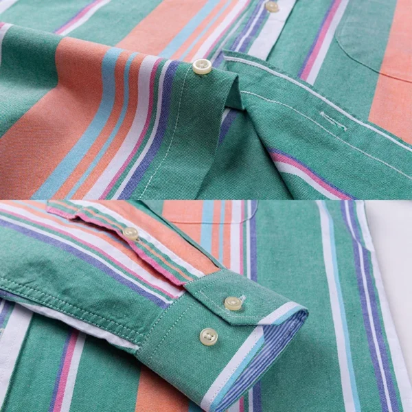 Men's Social Shirt Long Sleeve Pure Cotton Oxford Thin Soft Buttoned Plaid Formal Male Clothes Oversized Shirt Plus Size S~7XL - Image 6