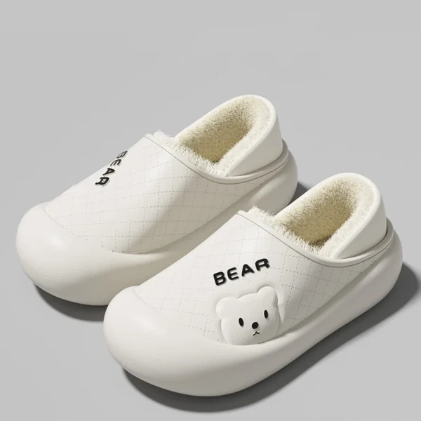 New Couple Winter Wrap Heel Warm Waterproof Soft Lithe Fluffy Slippers For Women Men Non-slip Ladies' Home Casual Cotton Shoes - Image 4