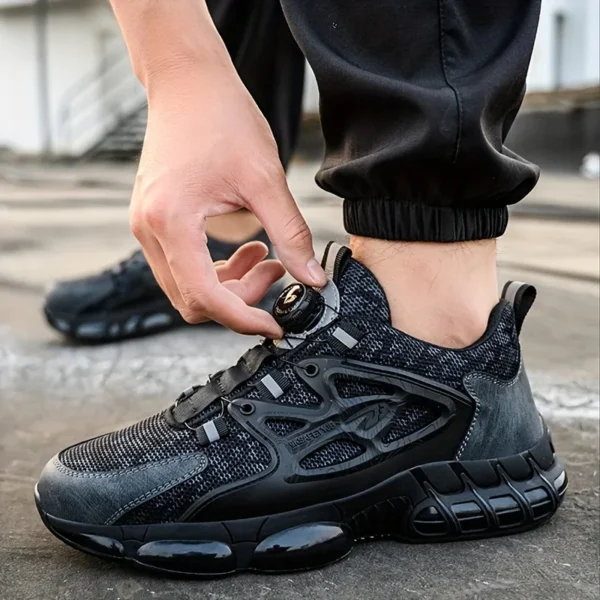 Rotating Button Safety Shoes Men Steel Toe Sneaker Air Cushion Work Shoes Man Puncture Proof Work Safety Boots Protective Shoes - Image 4