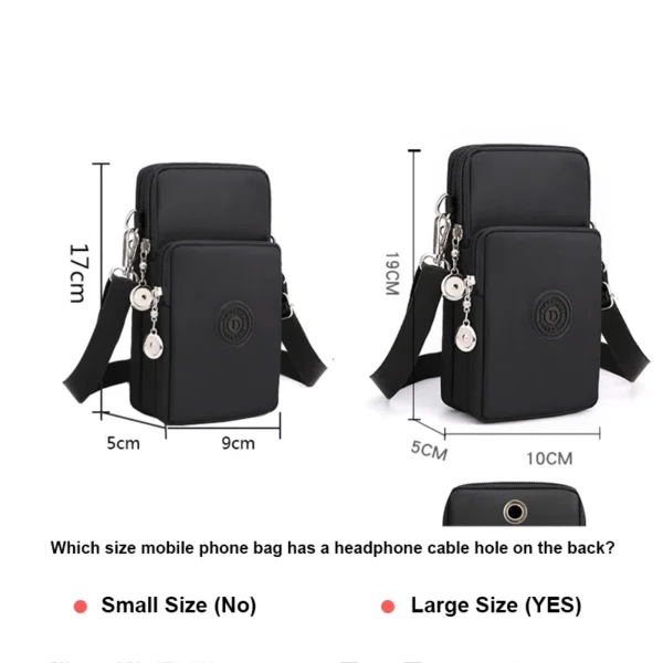 New Women Mobile Phone Bag Nylon Cell Phone Bag Coin Purse Strap Shoulder Bag Small Crossbody Bags for Women Wallet Travel Purse - Image 6