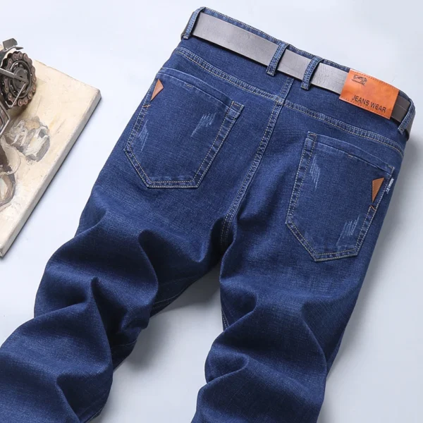 2024 New Business Men's Jeans Casual Straight Stretch Fashion Classic Blue Black Work Denim Trousers Male Brand Clothing - Image 4