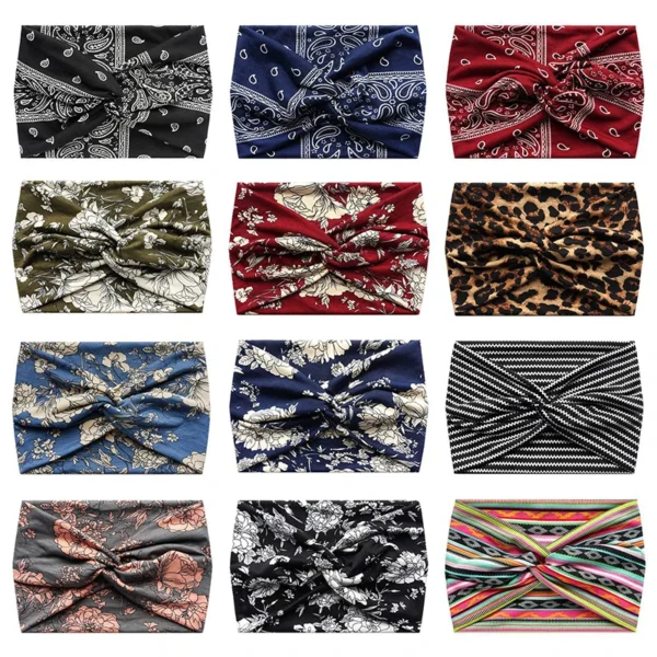 Twisted Wide Headbands for Women Extra Large Turban Workout Headband Fashion Yoga Hair Bands Boho Twisted Thick Hair Accessories - Image 2