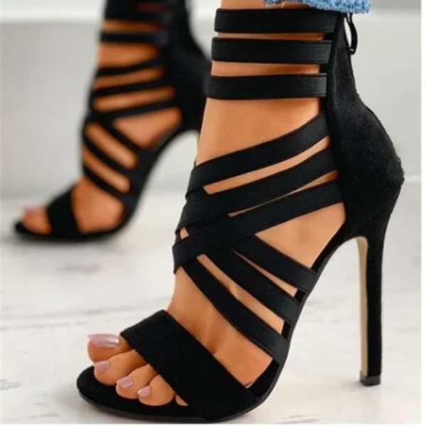 2022 New Summer Women's Shoes Sexy Open Toe Gladiator Shoes Women's High Heels Dress Party Wedding High Heels Sandals - Image 2