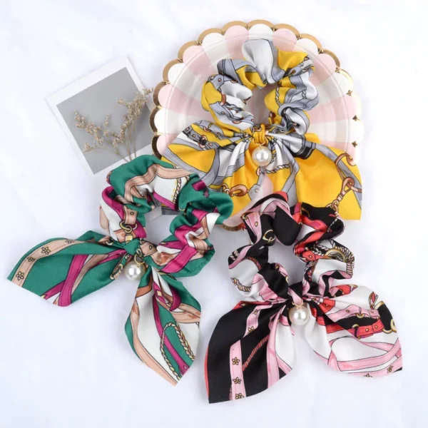 New Chiffon Bowknot Elastic Hair Bands For Women Girls Solid Color Scrunchies Headband Hair Ties Ponytail Holder Hair Accessorie - Image 4