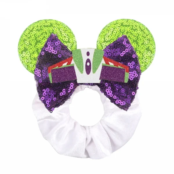 Disney Mouse Ears Velvet Scrunchies Hairband Women Elastic Ponytail Holder Girls Sequin Bow 2023 Kids Party DIY Hair Accessories - Image 4