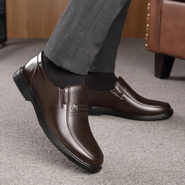 Handmade Genuine Leather Shoes Men Loafers Business Casual Shoes Classic Soft Leather Hombre Breathable Flat Shoes - Image 2