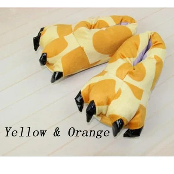 Winter Soft Warm Monster Dinosaur Paw Funny Slippers for Men Women Kids Parent-child Home House Slipper Shoes Room Cotton Shoes - Image 3