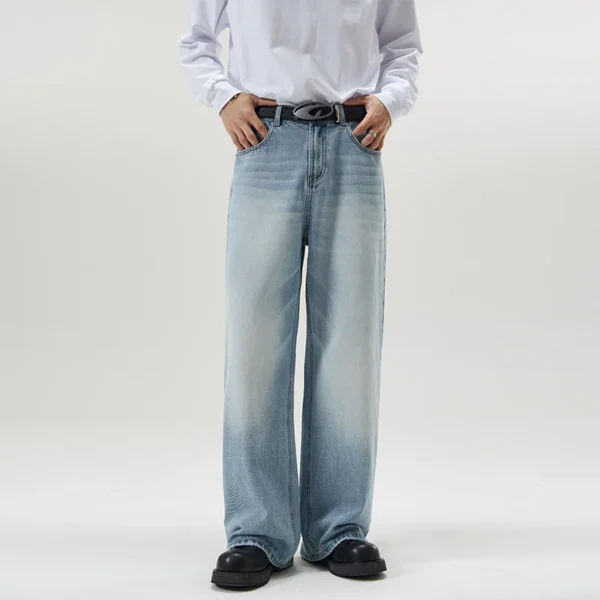 Men's Retro Jeans Korean High Street Hip-hop Loose Straight Leg Wide Leg Pants Y2k Fashion Baggy Pants Street Clothing 4 Colors - Image 5
