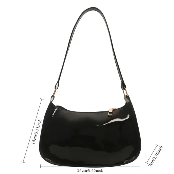 Women's Patent Leather Handbag Versatile Fashion Shoulder Casual Commuting Bags Girl Brand Designer Zipper Handbag Korean 2025 - Image 6