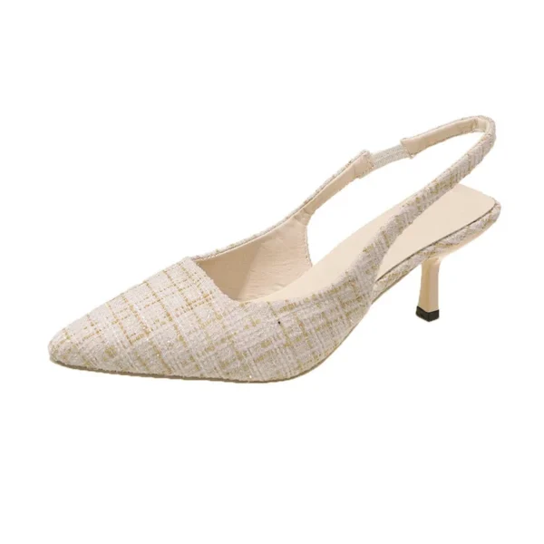 Sea Salt Blue Pointed High Heel Sandals for Women Back Hollow Half Headed Single Shoes Fashion Versatile Casual Shoes - Image 6