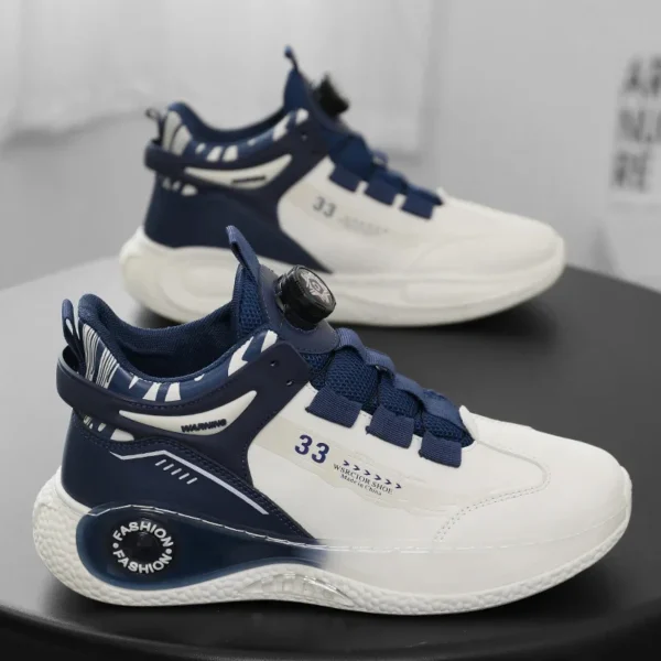 Mens Sneakers with Rotating Buckle Comfy Non Slip Lace up Durable Shoes for Mens Outdoor Activities - Image 5
