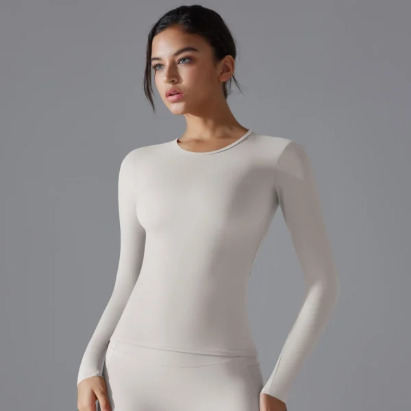 Yoga Shirts For Women Long Sleeve Winter Fitness Running Gym Clothes Workout Dry Fit Breathable High Elastic Sports Top - Image 2