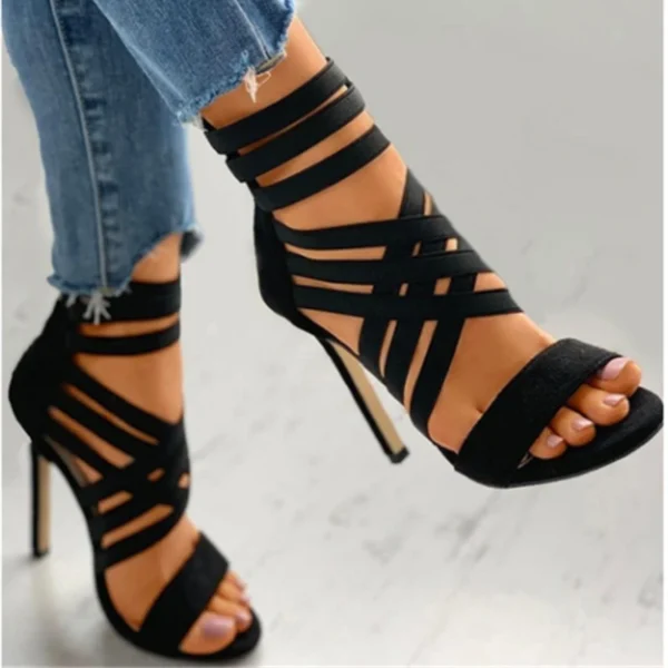 2022 New Summer Women's Shoes Sexy Open Toe Gladiator Shoes Women's High Heels Dress Party Wedding High Heels Sandals - Image 4