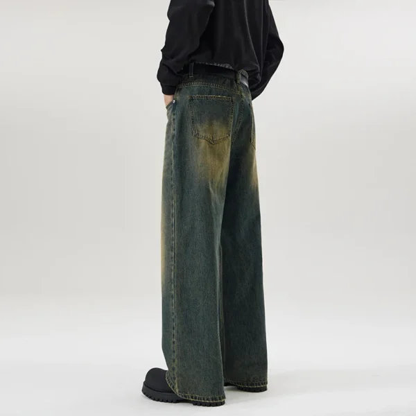 Men's Retro Jeans Korean High Street Hip-hop Loose Straight Leg Wide Leg Pants Y2k Fashion Baggy Pants Street Clothing 4 Colors - Image 4