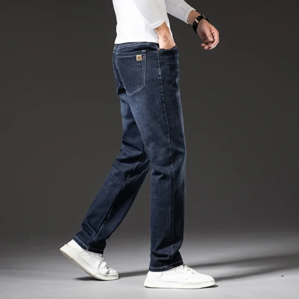 Classic Loose Straight Men's Jeans 2024 Autumn New Business Casual Stretch Cotton Denim Pants Plus Size Trousers 42 44 46 - Image 5