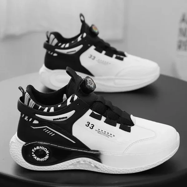 Mens Sneakers with Rotating Buckle Comfy Non Slip Lace up Durable Shoes for Mens Outdoor Activities - Image 4