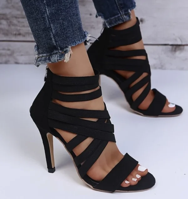 2022 New Summer Women's Shoes Sexy Open Toe Gladiator Shoes Women's High Heels Dress Party Wedding High Heels Sandals - Image 5