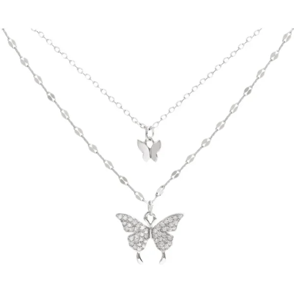 Double Layered Butterfly Necklace for Women with High-end Design, Light Luxury and Niche Collarbone Chain - Image 5