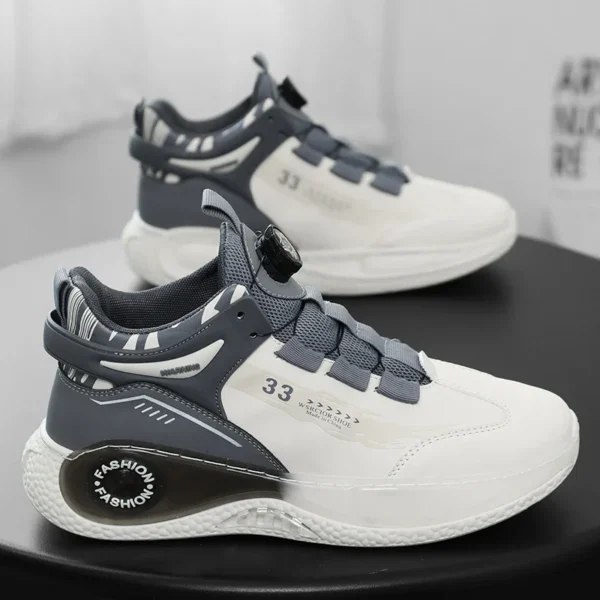 Mens Sneakers with Rotating Buckle Comfy Non Slip Lace up Durable Shoes for Mens Outdoor Activities - Image 6