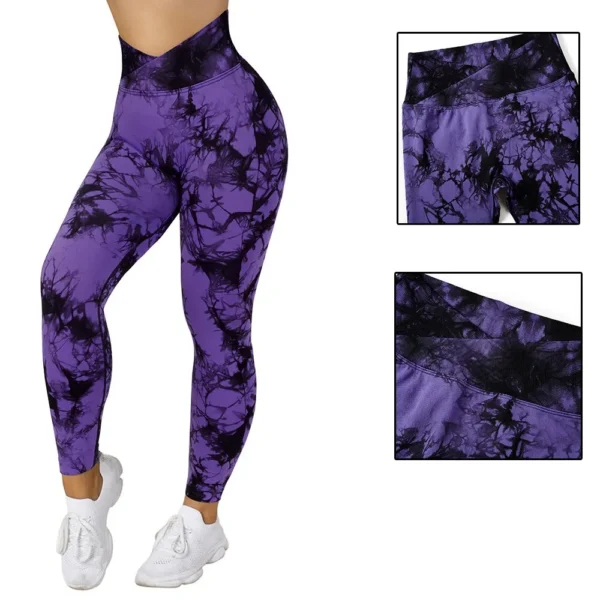 Tie Dye Fitness Legging Woman Push Up Workout Sport Leggings Women Scrunch Butt Female Outfit Gym Seamless Legging Pants - Image 5